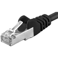 PremiumCord RJ45/RJ45 Cat6a S-FTP patch kabel 10m černý - Kabely a redukce