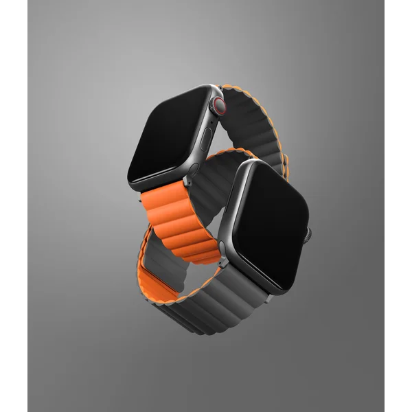 UNIQ Revix oboustranný řemínek pro Apple Watch 49/46/45/44/42mm Charcoal (šedý/oranžový) - Řemínky - Obrázek 0CHMF00101