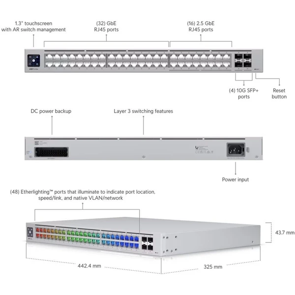Ubiquiti L3 UniFi Professional USW Pro Max 48 switch - Switche - Obrázek 0ERA000N01