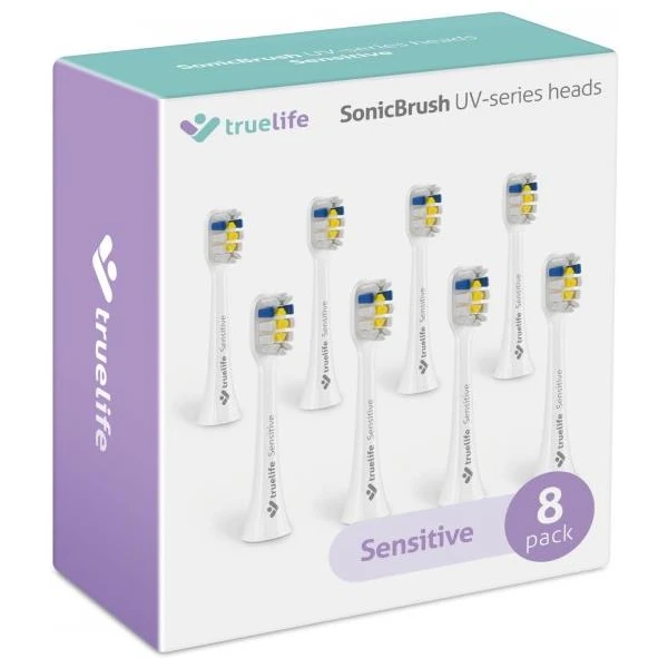TrueLife SonicBrush UV Heads White Sensitive 8 Pack - Zubní kartáčky - Obrázek 0ETG300401