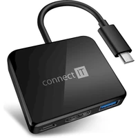 CONNECT IT USB-C hub 3v1 černý - USB huby