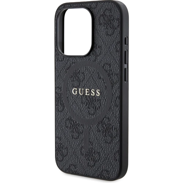 Guess PU Leather 4G Colored Ring MagSafe kryt iPhone 15 Pro černý - Pouzdra - Obrázek 0J72000N01