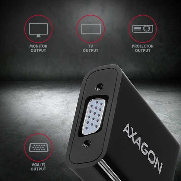 AXAGON HDMI/VGA redukce 0,2m černá - Kabely a redukce - Obrázek 0K7HF00101