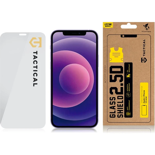 Tactical Glass Shield 2.5D sklo pro iPhone 12 Mini čiré - Ochranné folie a skla - Obrázek 0LUM100501