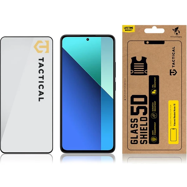 Tactical Glass Shield 5D sklo pro Xiaomi Redmi Note 13 4G/5G černé - Ochranné folie a skla - Obrázek 0M32000O01
