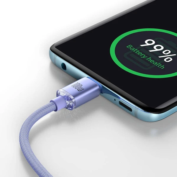 Baseus Crystal Shine USB-C/USB-C napájecí kabel 100W 1,2m fialový - Kabely a redukce - Obrázek 0MRL100501