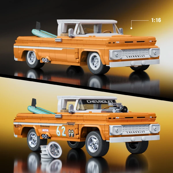Mattel Brick Shop sestavitelný model Hot Wheels - Custom 62 Chevy Pickup (Elite series) - Stavebnice - Obrázek 0NWG000K01