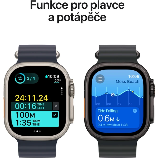 Apple Watch Ultra 2 (2024) 49mm Černý titan s černým titanovým milánským tahem M - Chytré hodinky - Obrázek 0OQ7000K01