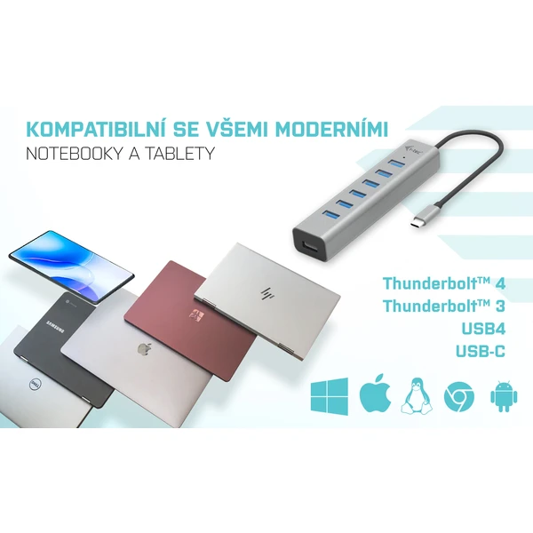 i-tec USB-C Charging Metal HUB 7 Port - USB huby - Obrázek 0QUG100501