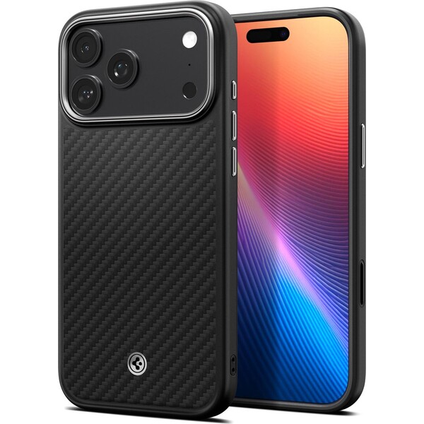 Spigen Enzo Aramid T kryt iPhone 17 Pro Max black/silver