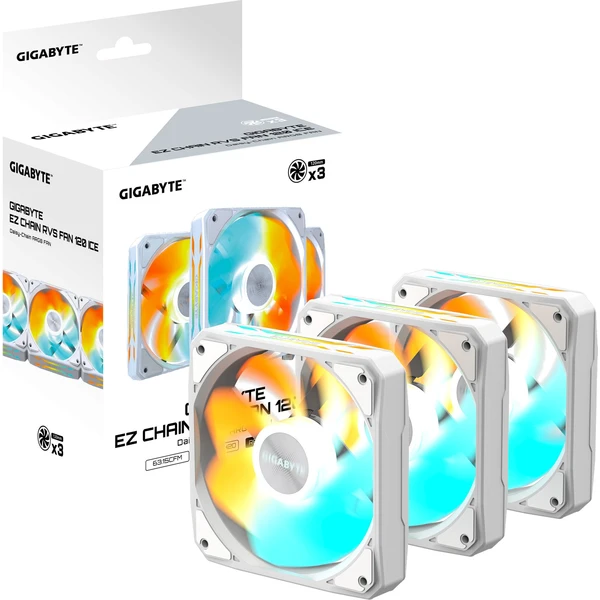 GIGABYTE EZ CHAIN RVS FAN 120 ICE - Ventilátory pro PC - Obrázek 0T2L000K01