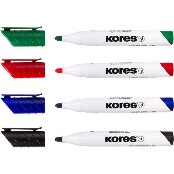 Kores K-MARKER popisovače na bílé tabule a flipcharty s kulatým hrotem 4 barvy - Popisovače - Obrázek 0T7H000K01
