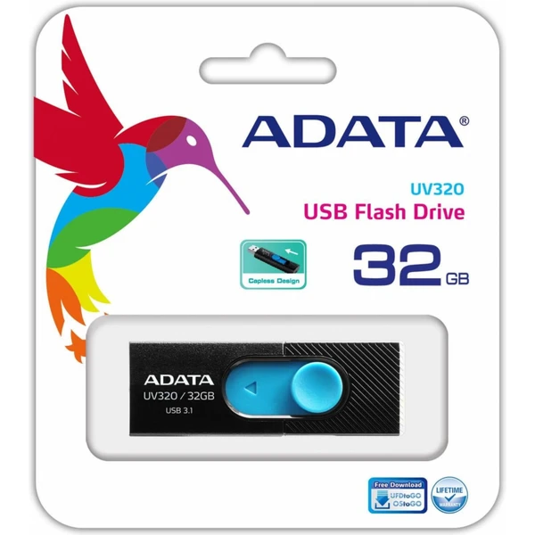 ADATA Flash Disk 32GB UV320 USB 3.1 Dash Drive černá - Flashdisky - Obrázek 0TJVF00101