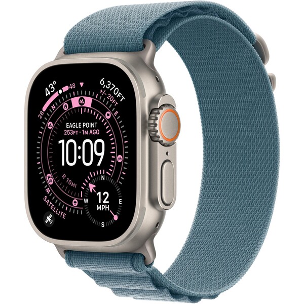 Apple Watch 49/46/45/44mm světle modrý Alpský tah velký přírodní titan