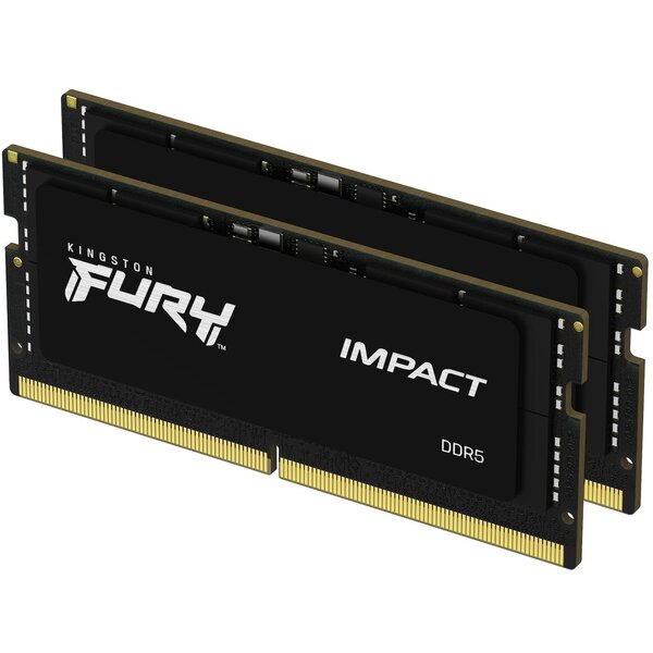 Kingston Fury Impact 64GB 5600MHz CL40 DDR5 SO-DIMM (2x32) Black (KF556S40IBK2-64) Černá