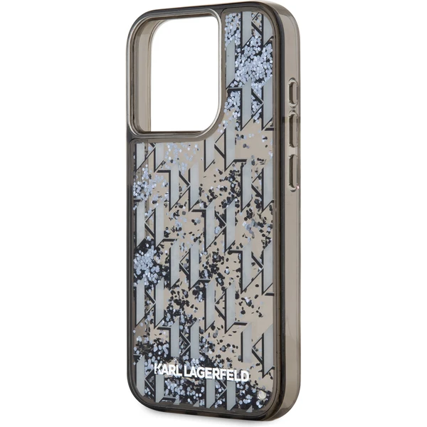 Karl Lagerfeld Liquid Glitter Monogram Gradient zadní kryt pro iPhone 15 Pro Max černý - Pouzdra - Obrázek 0XS6000L01
