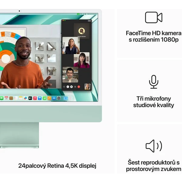 Apple iMac 24" M3 (2023) 10GPU/8GB/256GB zelený - All-in-one - Obrázek 0Z47000701