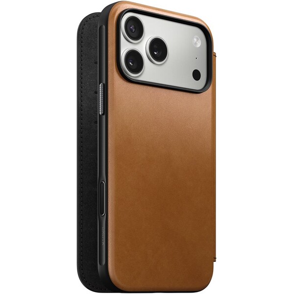 Nomad Modern Leather Folio MagSafe kožené pouzdro iPhone 17 Pro Max English Tan