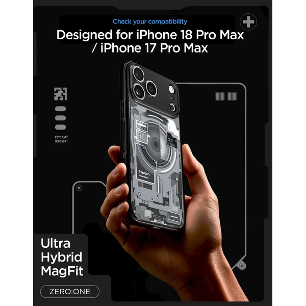 Spigen Ultra Hybrid MagSafe kryt iPhone 18 Pro Max/17 Pro Max zero one black - Pouzdra - Obrázek 0a2f2d2ee6a343159bc8130340c5d6e9