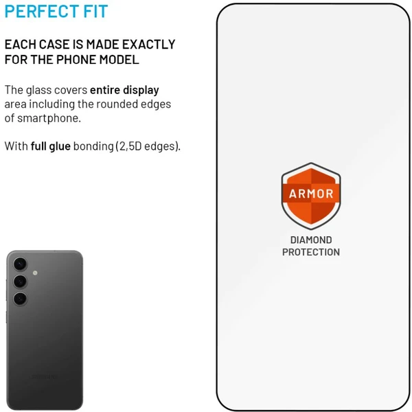 FIXED Armor 2,5D sklo s Anti-dust a AR vrstvou Samsung Galaxy S25 černé - Ochranné folie a skla - Obrázek 0a42751fc612419f8503239366228c74