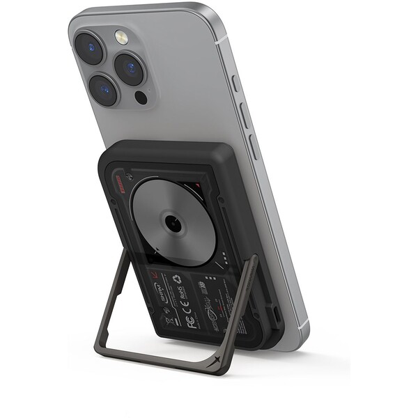 SKINARMA Nexus Nova MagSafe powerbanka se stojánkem, USB-C, PD (5000 mah) černá