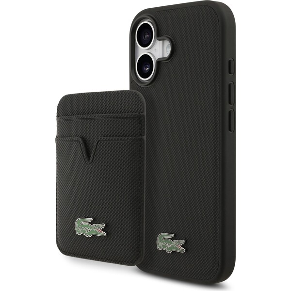 Lacoste Iconic Petit Pique MagSafe kryt + peněženka iPhone 17 černý