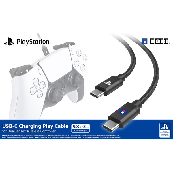 Hori USB-C/USB-C napájecí kabel pro DualSense 60W 3m černý - Kabely a redukce - Obrázek 0a5ad48d561b43fb95115ffa868252f1