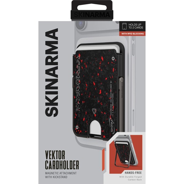 SKINARMA Vektor MagSafe Cardholder peněženka se stojánkem Black/Red - Peněženky - Obrázek 0a6c2df025c4454398ddcf5a90946736