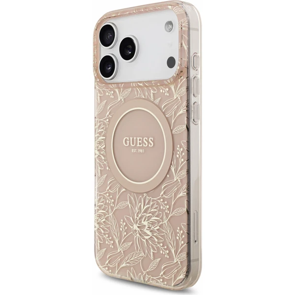 Guess IML Flowers Allover Strap MagSafe kryt iPhone 18 Pro Max růžový - Pouzdra - Obrázek 0ac204765dd4441fb7ff376b981c08d8