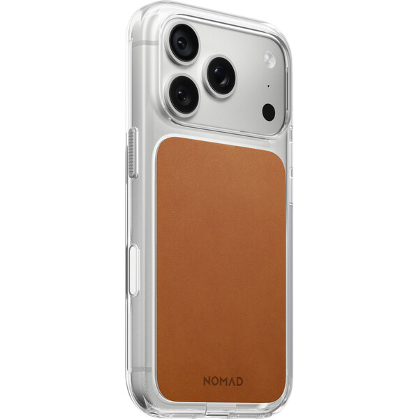 Nomad Clear Leather (Horween) MagSafe kryt iPhone 17 Pro/18 Pro Saddle