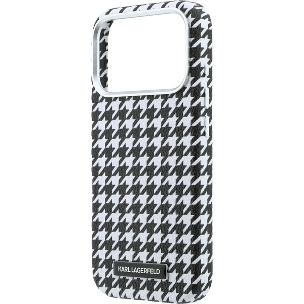 Karl Lagerfeld PU Houndstooth Resin Plate MagSafe kryt iPhone 17 Pro černý - Pouzdra - Obrázek 0af7ce8c280940f1ac9ba07619769858