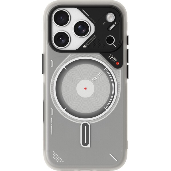 Aulumu A17 Frosted TPU MagSafe kryt iPhone 17 Pro Max Translucent White