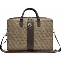 Guess PU 4G Stripe Metal Logo taška na notebook 16" hnědá - Pouzdra