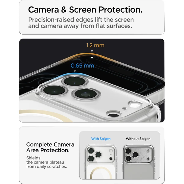 Spigen Ultra Hybrid MagSafe kryt iPhone 18 Pro Max/17 Pro Max clear gold - Pouzdra - Obrázek 0b01ff76334c41369bc8e7fa640a62dd