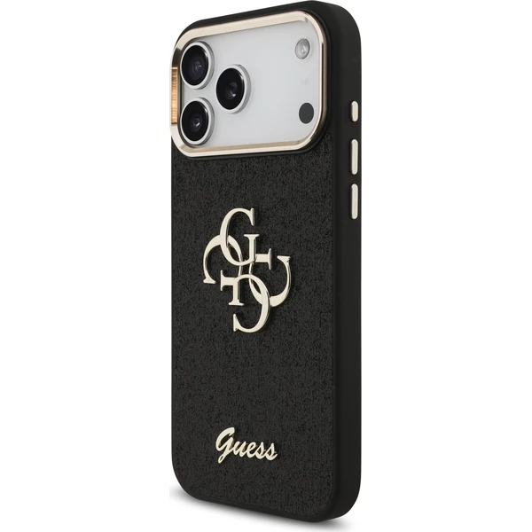 Guess PU Fixed Glitter 4G Metal Frame kryt iPhone 17 Pro Max černý - Pouzdra - Obrázek 0b09df38f2354a2c8e94ccc06e48b264
