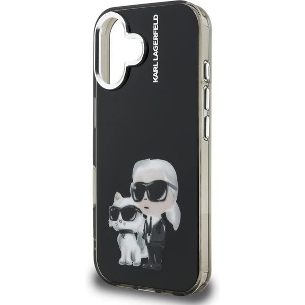 Karl Lagerfeld IML Aquarelle Karl and Choupette kryt iPhone 16 černý - Pouzdra - Obrázek 0b30c62a1ec94f4c82bb46ede469ef32