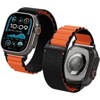 Spigen Fabric Band (hook) řemínek Apple Watch 49/46/45/44mm černý/oranžový - Řemínky