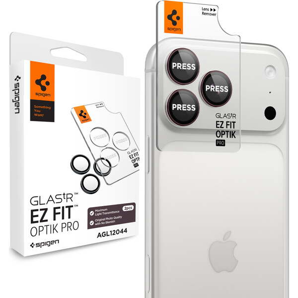 Spigen Glass tR EZ Fit Optik Pro 2 Pack sada skel iPhone 18 Pro Max/18 Pro tmavě vínová