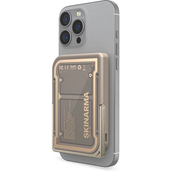 SKINARMA Nexus Mecha MagSafe powerbanka se stojánkem, USB-C, PD (5000 mah) zlatá - Powerbanky - Obrázek 0b9668a17040499a9387b12dc0edfd16