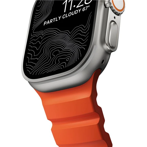 Nomad Rocky Point Band řemínek Apple Watch 49/45/44/42mm stříbrný/oranžový - Řemínky - Obrázek 0ba6e3582ae34b97900bc154e96d9593