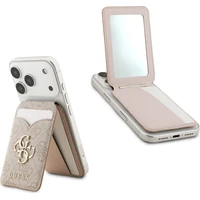 Guess PU 4G Mirror MagSafe Cardslot peněženka se stojánkem růžová - Peněženky
