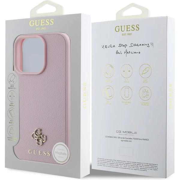 Guess PU Grained 4G Small Metal Logo MagSafe kryt iPhone 16 Pro Max růžový - Pouzdra - Obrázek 0c2e53c4d84e4bd9bd323461df4209c3