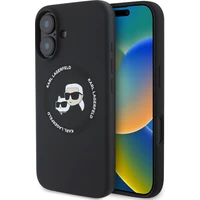 Karl Lagerfeld Liquid Silicone K&CH Heads MagSafe kryt pro iPhone 16 černý - Pouzdra