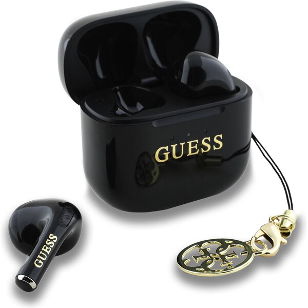Guess Classic Logo Charm TWS bezdrátová sluchátka černá