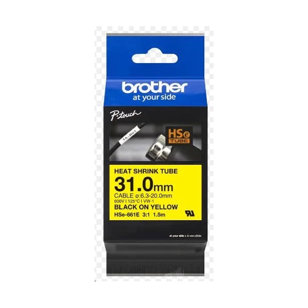 Brother HSE661E smršťovací bužírka černá na žlutém 31 mm - Pásky pro štítkovače - Obrázek 0cc2209f4e094cba9aa7b8e40a4ada9f
