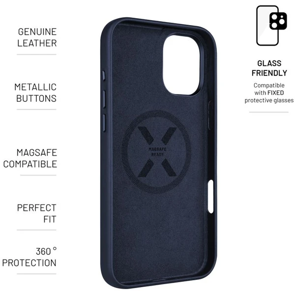 FIXED MagLeather kožený kryt s MagSafe Apple iPhone 16 Plus modrý - Pouzdra - Obrázek 0cc5f038a98348cf894743da5c4357ab