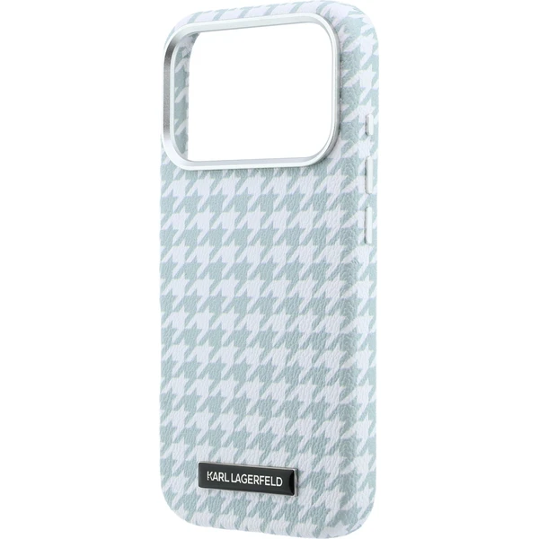 Karl Lagerfeld PU Houndstooth Resin Plate MagSafe kryt iPhone 17 Pro modrý - Pouzdra - Obrázek 0cea09ff8d6d4beaac5493c10b15fec7