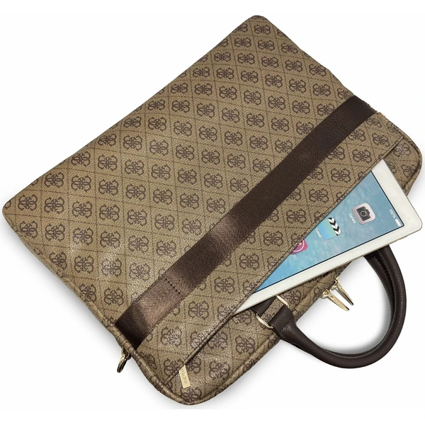 Guess PU 4G Stripe Metal Logo taška na notebook 16" hnědá - Pouzdra - Obrázek 0d0bee931fe94004a86ae57f307e952a
