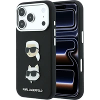Karl Lagerfeld PU Semi Wrap Saffiano K&CH Heads kryt iPhone 18 Pro černý - Pouzdra