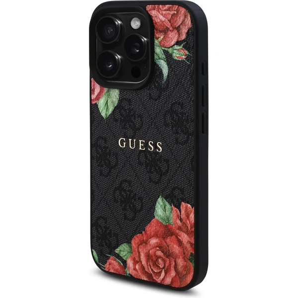 Guess PU Leather 4G Roses MagSafe kryt iPhone 16 Pro černý - Pouzdra - Obrázek 0db975f03af0425ab85fff91f3ef63fa